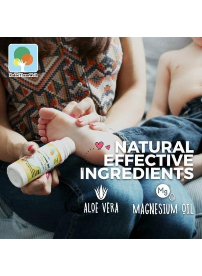 Raise Them Well Calming Magnesium Oil with Aloe Vera | Roll On Applicator (Roman Chamomile and Lavender) | 3 fl oz - Image 4